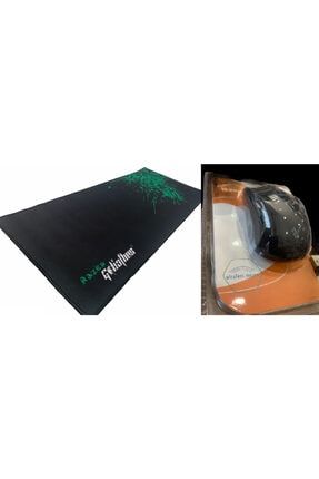 Kaliteli Razer Mouse Pad Ped Uzun Büyük Boy 70x30cm + Kablosuz Mouse Siyah TRENDATAEXPMOUSESET58