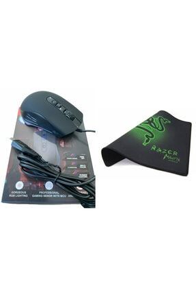 Rgb Işıklı Mouse Maus Gamer Gaming Oyuncu Mouse 1.5 Metre Kablolu 6400dpı Razer Pad Ped TRENDEXPKALİTEMOUSE8