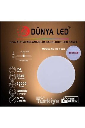 Hs.062/3 24w Sıva Altı Backlight Led Panel 3000k Günışığı TYC00184128328