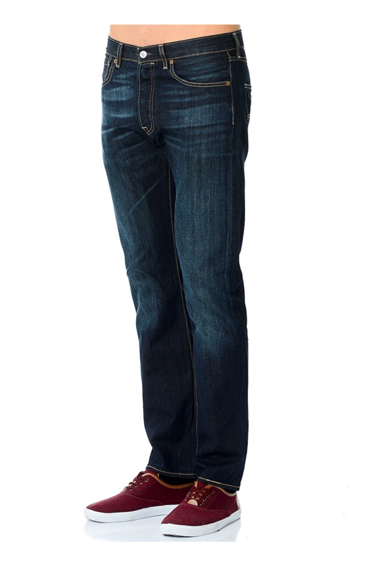 شلوار لیوایز مردانه پاموک آبی سرمه ای    فاق نرمال   Slim/اسلیم فیت  | Levi's 00501-1722 UM - تصویر 4