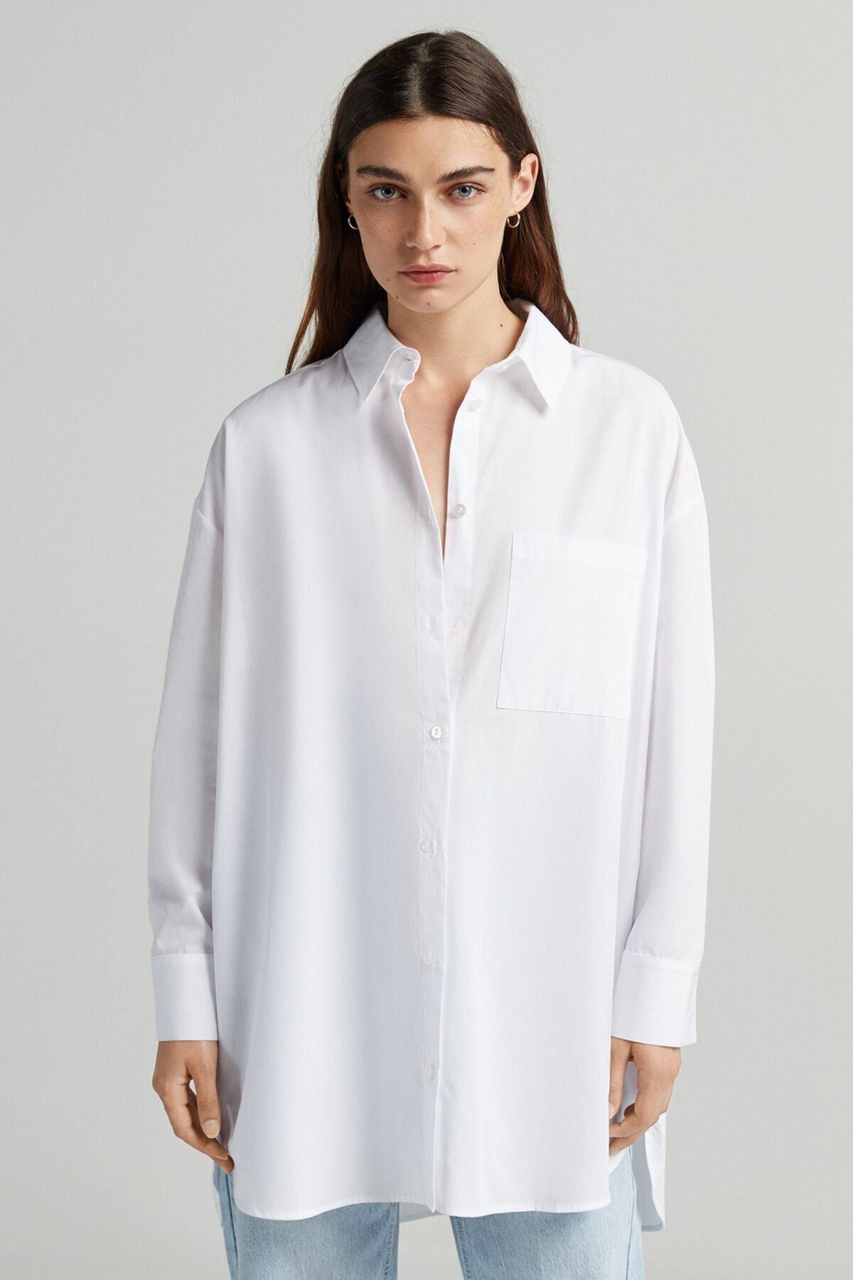 مانتو زنانه برشکا سفید Bershka