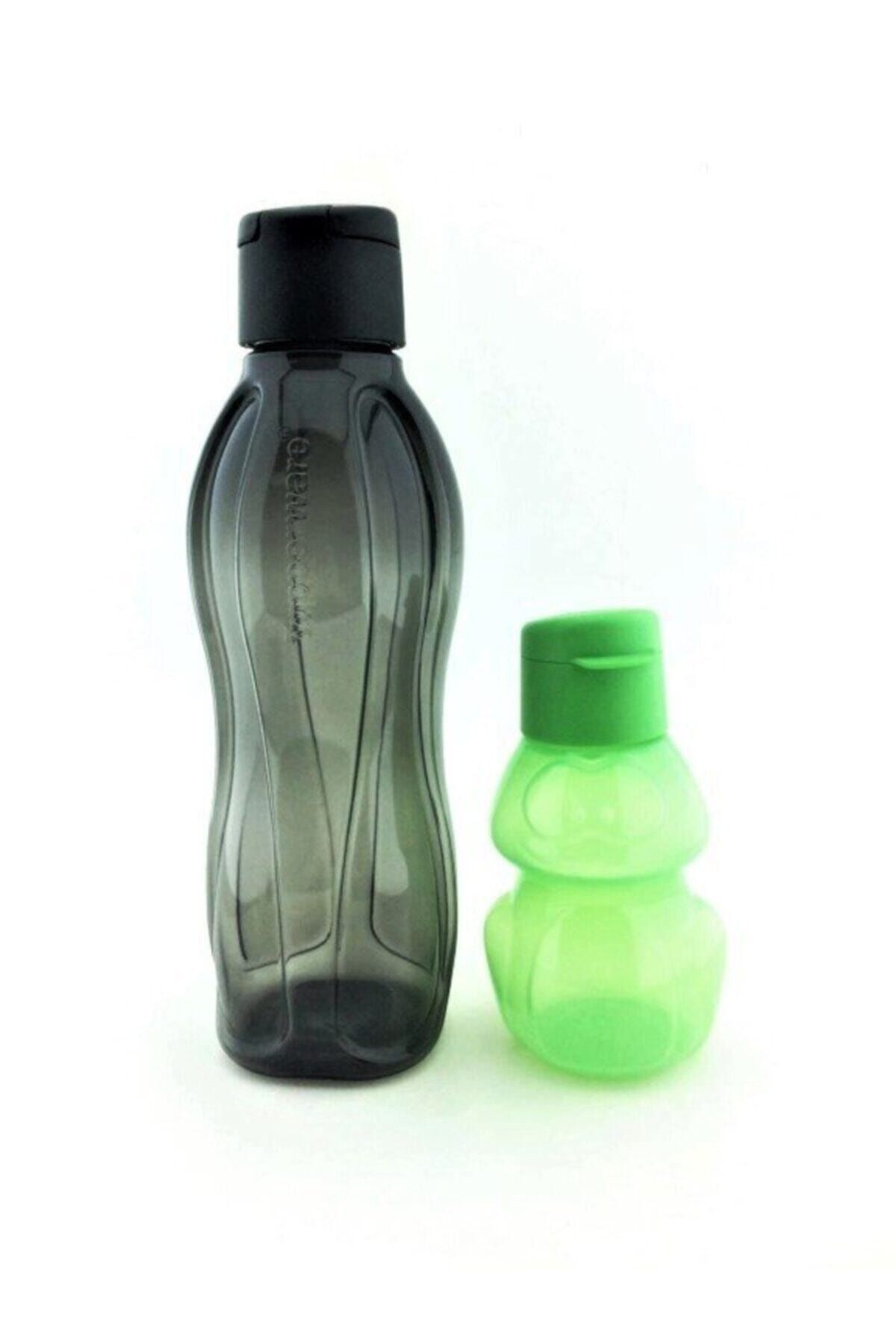 Tupperware-Eco Bottle 1lt and 350 Ml Black Frog - Set of 2 5