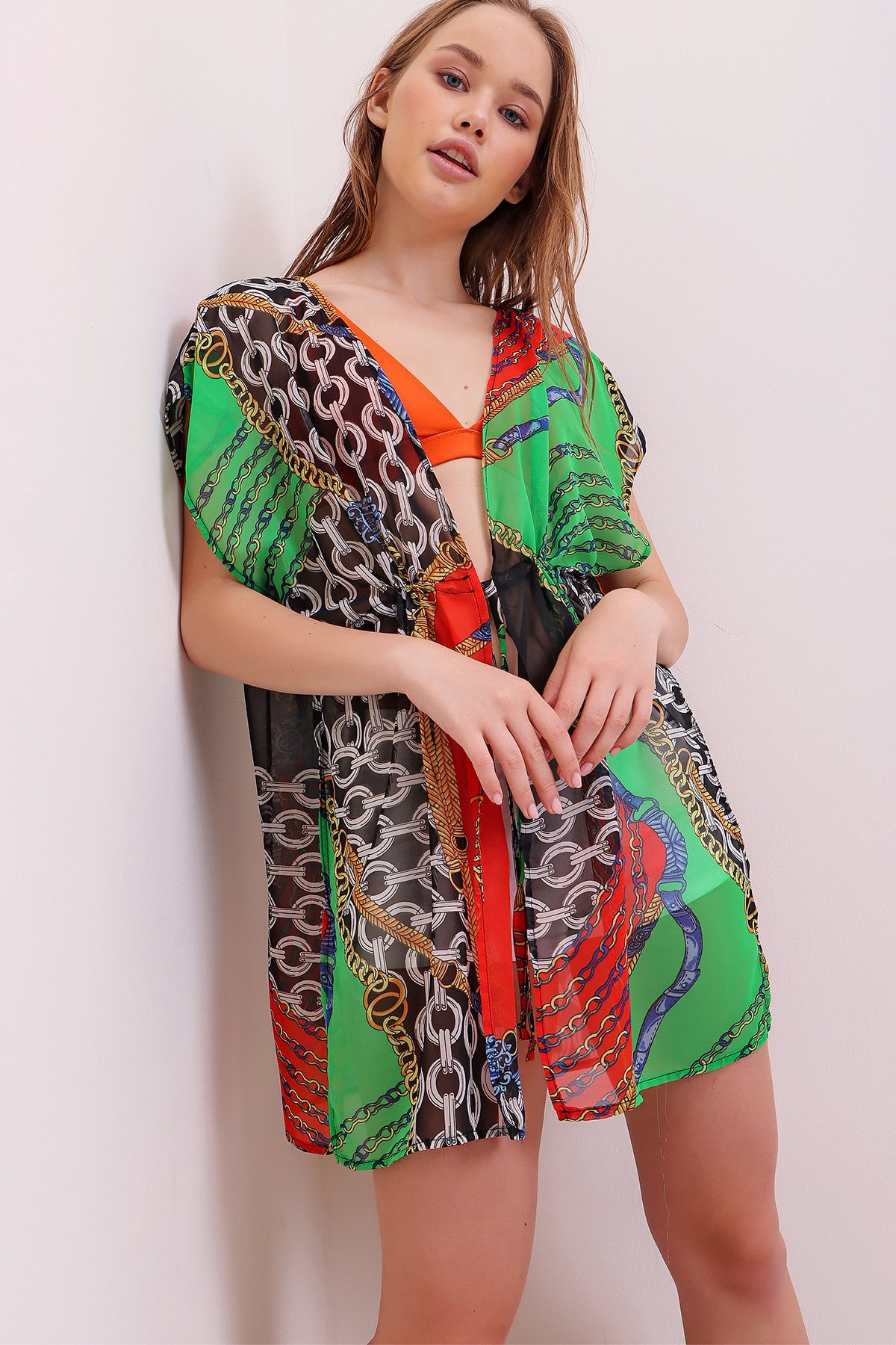 Trend Alaçatı Stili Kimono & Kaftan Mehrfarbig Regular Fit