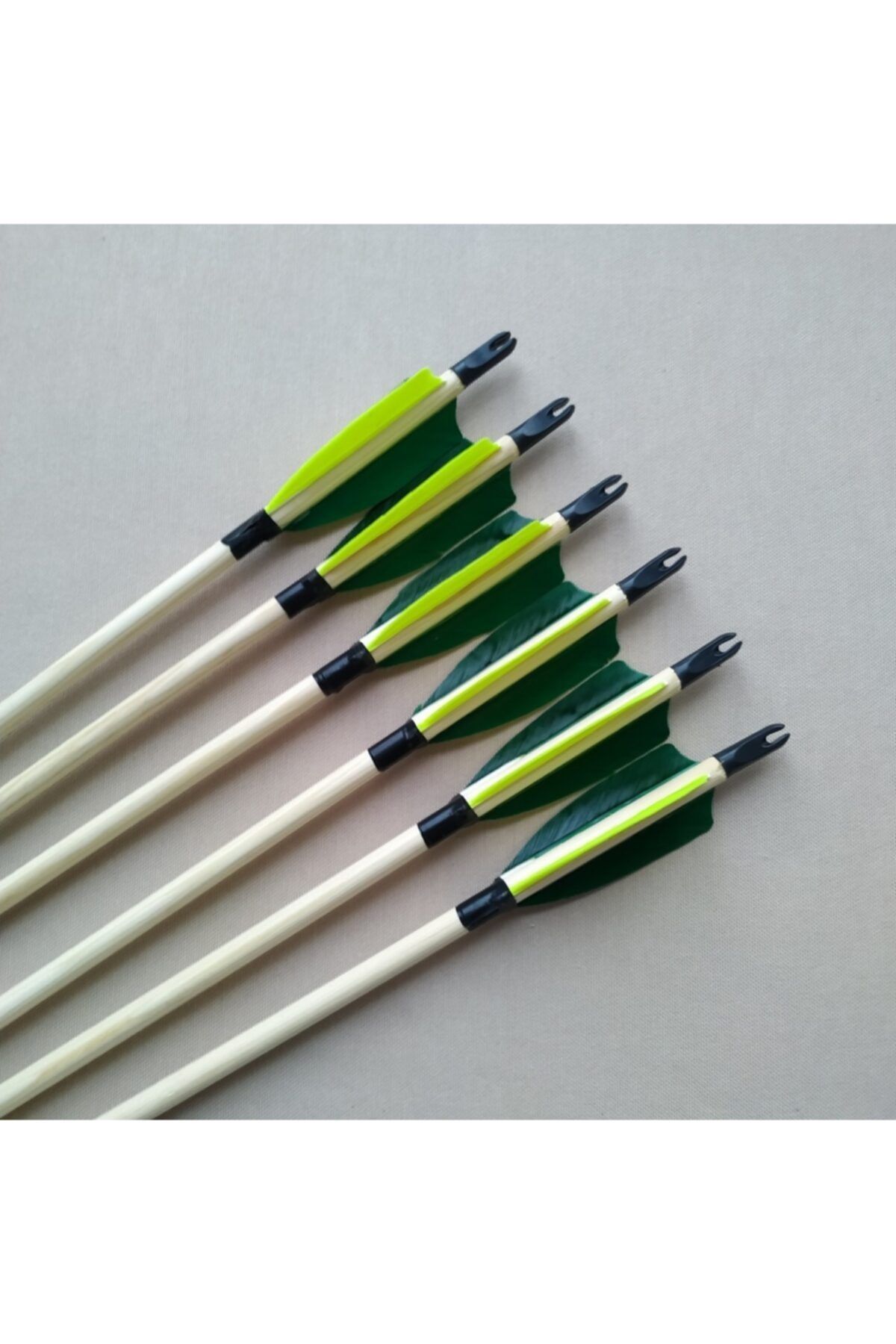 Genel Markalar Geleneksel Okçuluk - Ahşap Ok 6 Adet (3" Tüylü-76 Cm)