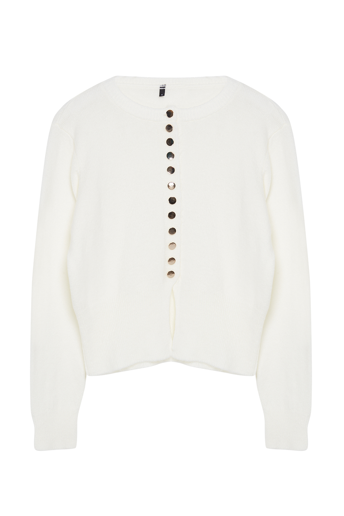 Trendyolmilla  Ekru Basic Düğmeli Ceket Görünümlü Yumuşak Dokulu Triko Hırka TWOAW25HI00164 - Görsel 6