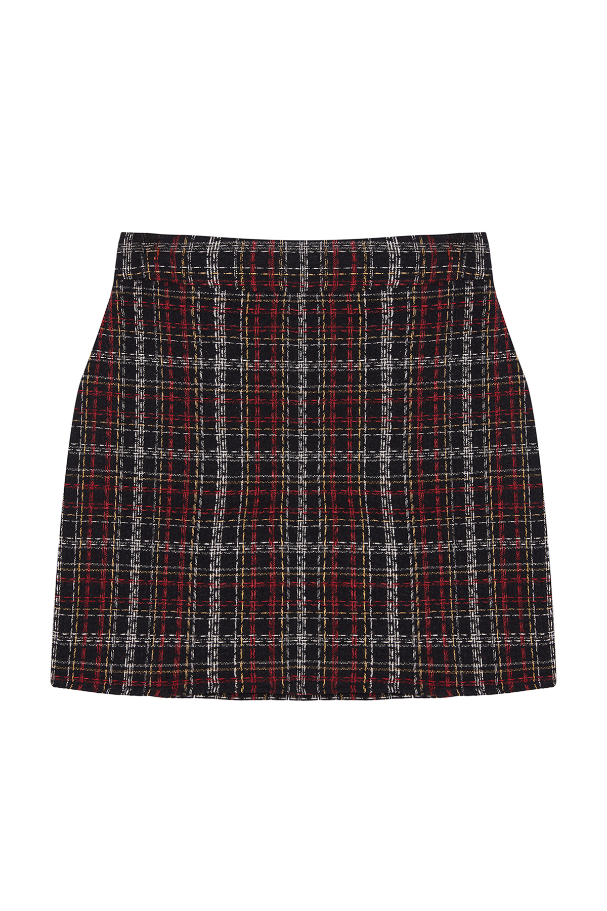 Trendyolmilla  Siyah Ekose Desenli Tüvit Kumaş Mini Dokuma Etek TWOAW23ET00017 - Görsel 6