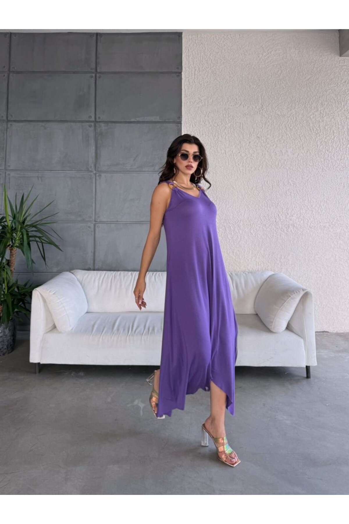 Women's Maxi Length Shoulder Strap Buckle