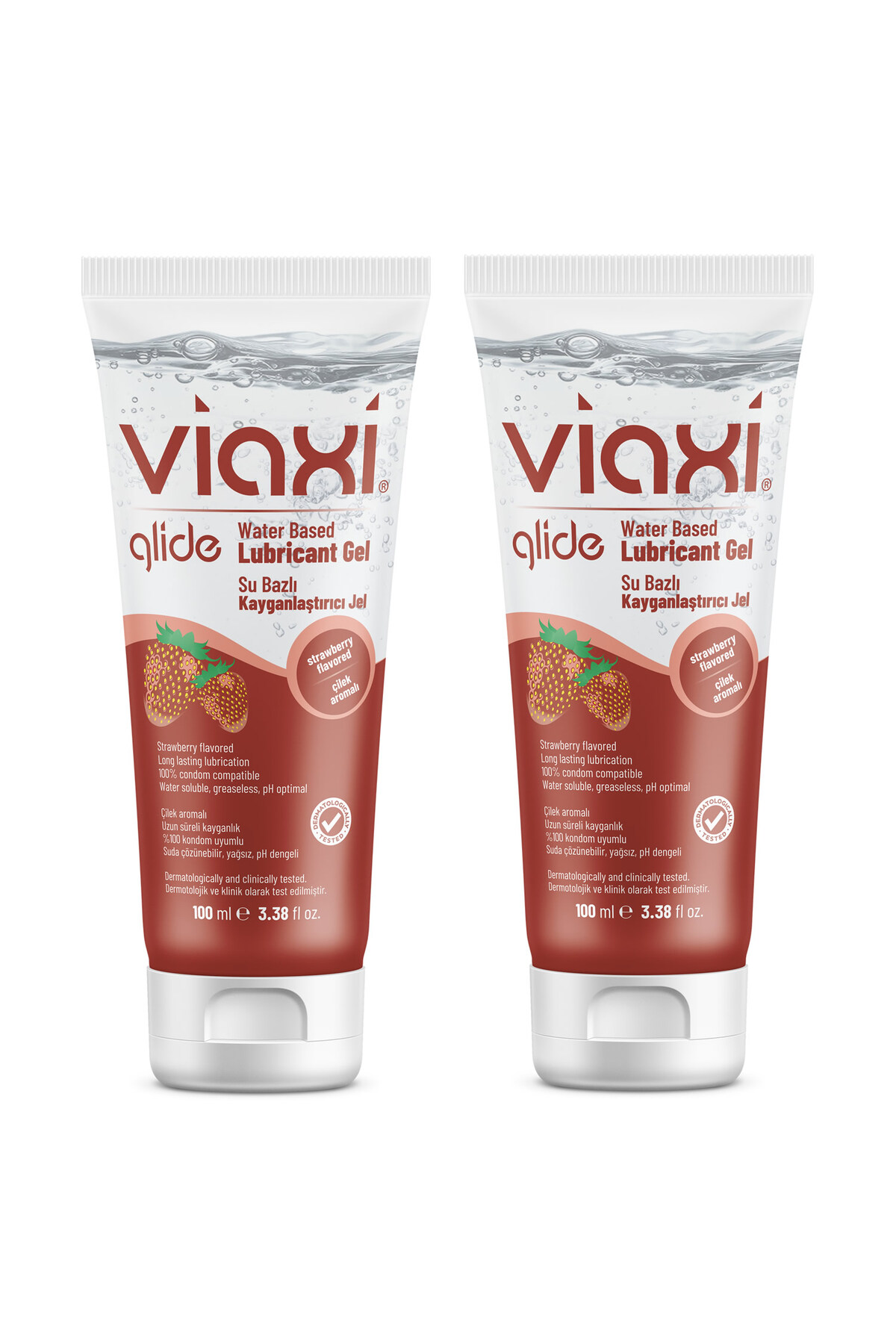 Glide Çilekli Kayganlaştırıcı Jel 100 ml 2li Set