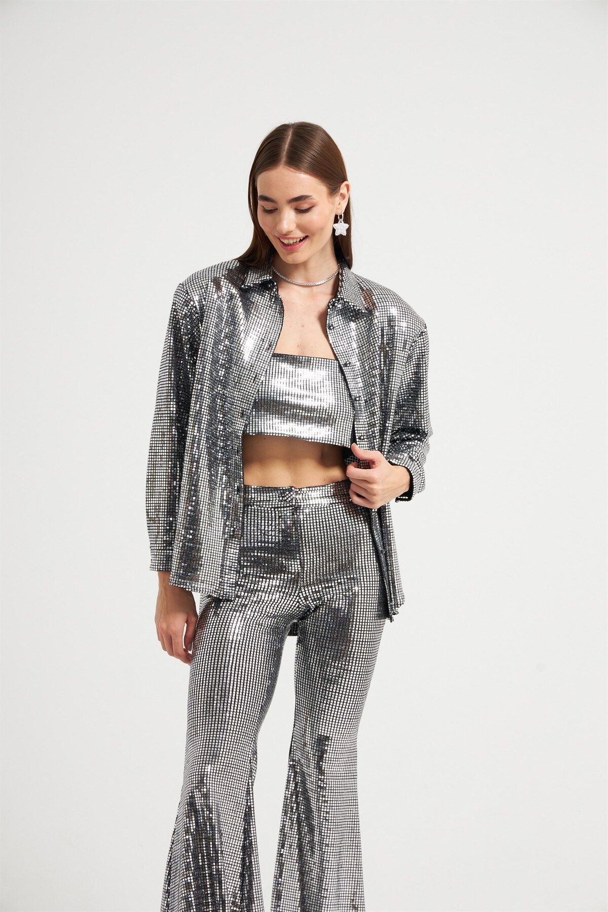 NOK İSTANBUL-Hanging Basic Mirrored Ball Black and Silver 5