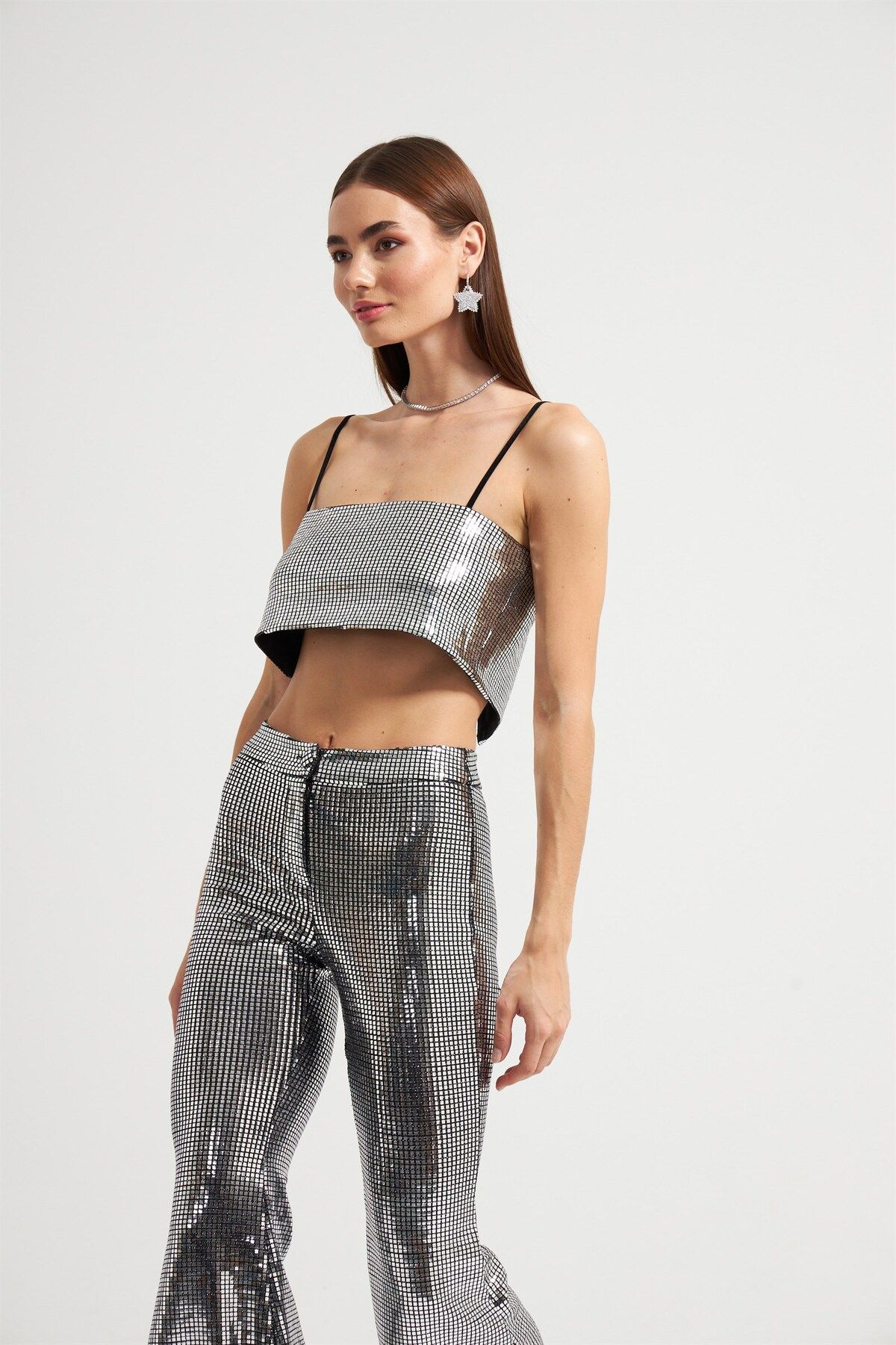 NOK İSTANBUL-Hanging Basic Mirrored Ball Black and Silver 4