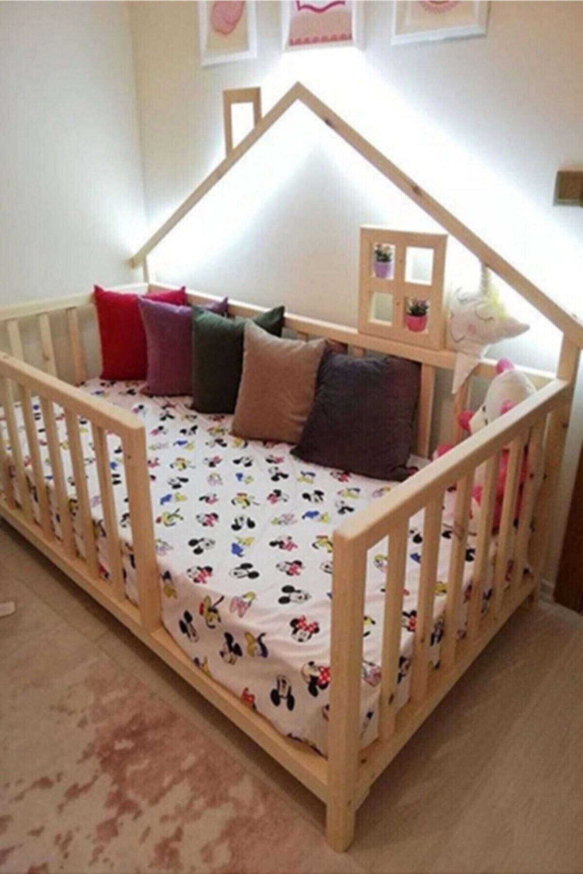 KÖŞK MOBİLYA Masal Model Montessori Bebek Ve Çocuk Karyolası Doğal Ahşap Yatak fotoğrafı 3 (önizleme)