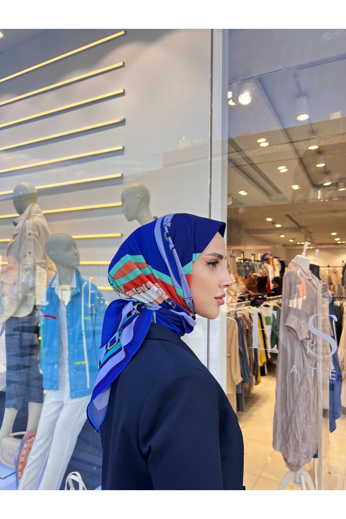 Belt Patterned Scarf Saxe