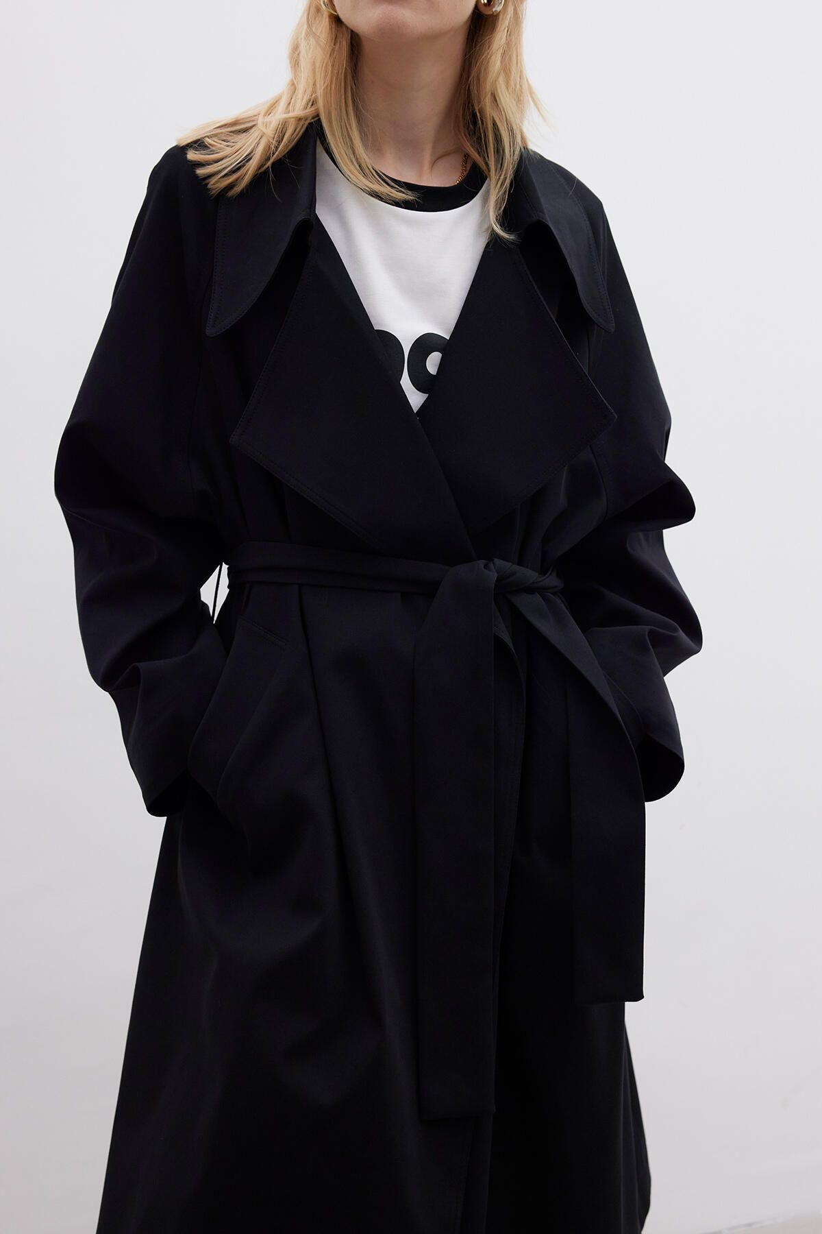 Manuka-TRENCH OVERSIZE GULER LAT NEGRU 3