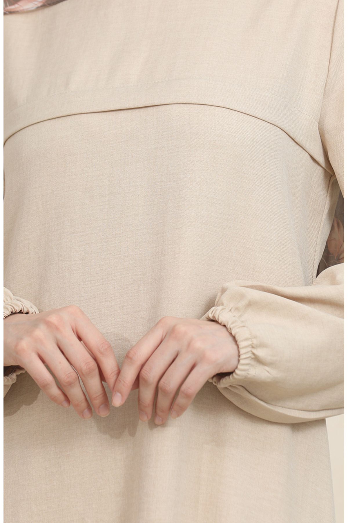 sefamerve-Mink Sleeve Elastic Tunic and Trousers Double Set - 1005-02 6