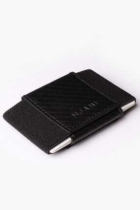 DİFAMİ Minimal Hakiki Deri Kartlık Cüzdan - Karbon