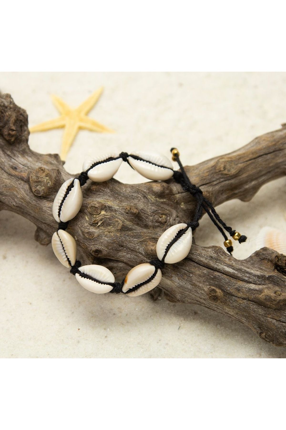 Stoneday-Men's Bracelet - Black String and Seashell 3