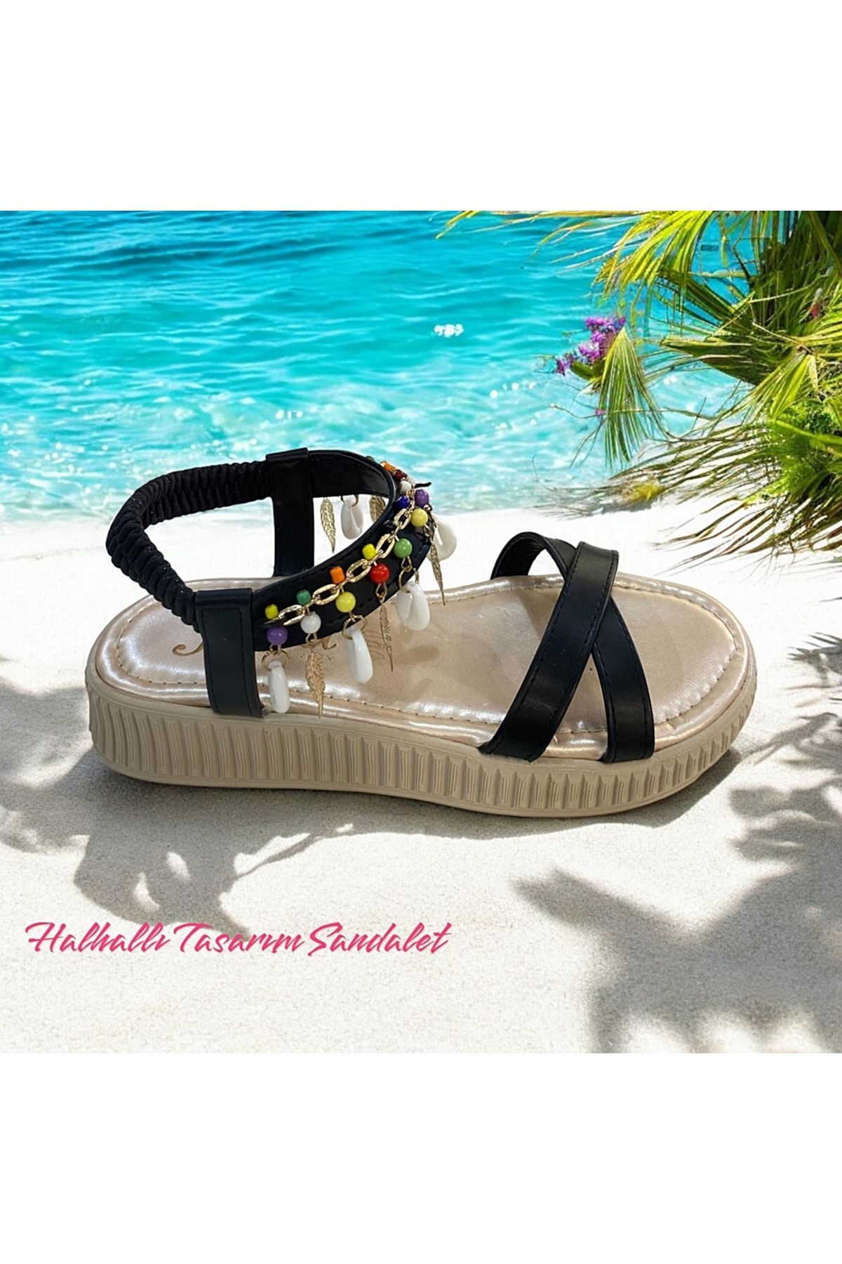 صندل زنانه مشکی Ayakkabı Bahçesi | TYC9FA3C0282356F00 اورجینال - تصویر 4