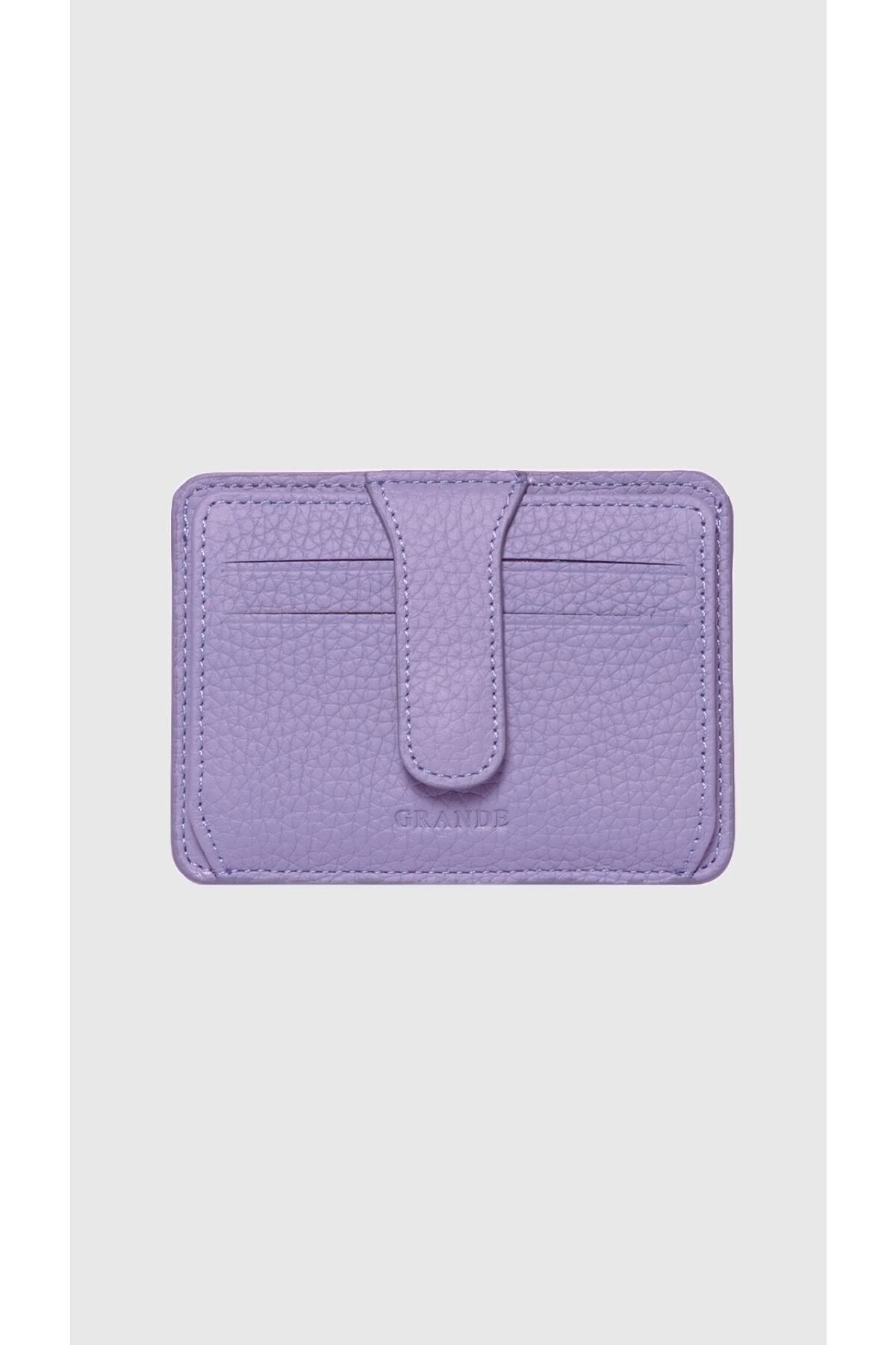 3607 Genuine Genuine Leather Women Men Card Holder Wallet Lilac