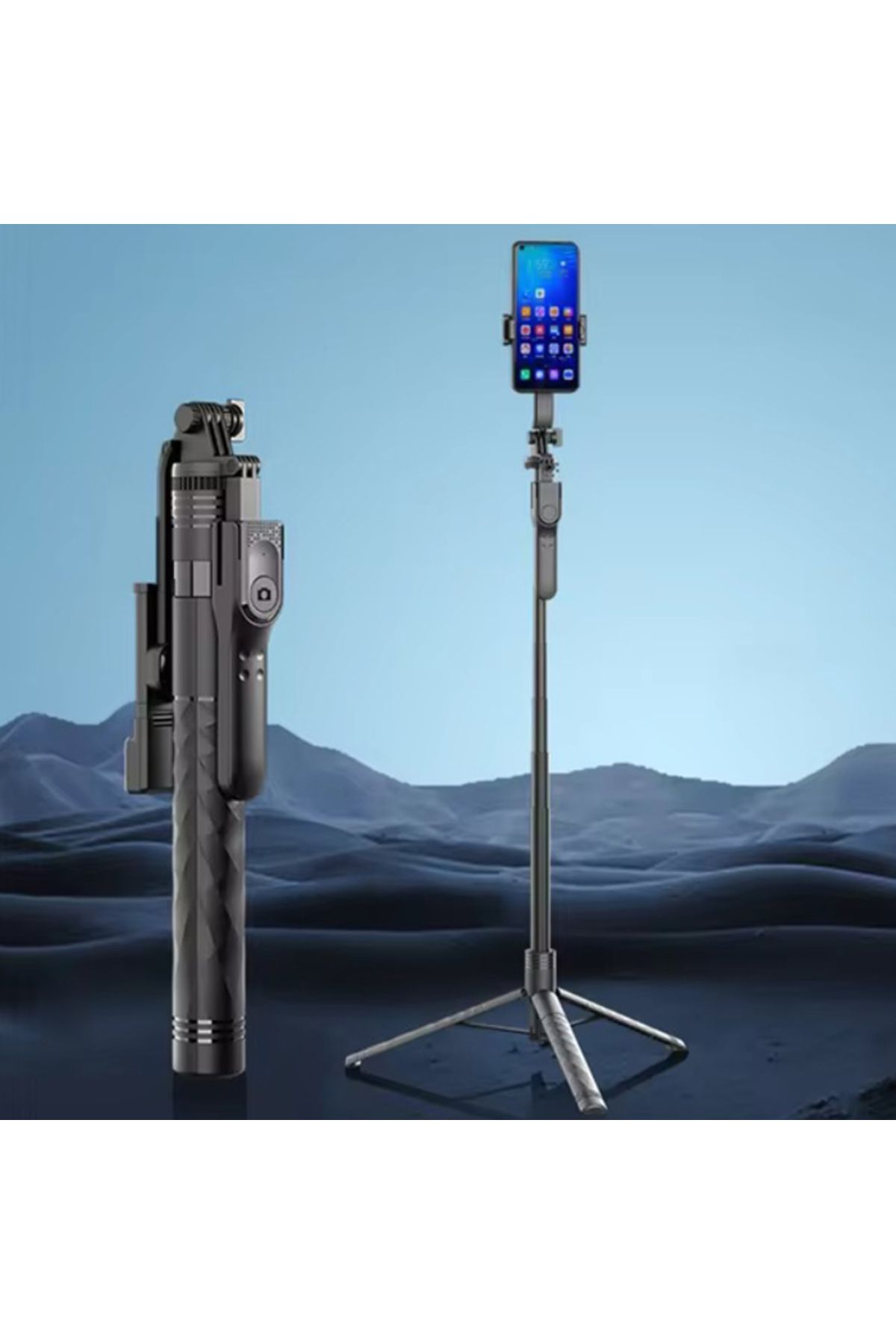 K28 Uzaktan Kumandalı Canlı Yayın Bluetooth Standlı Selfie Çubuğu Tripod SİYAH