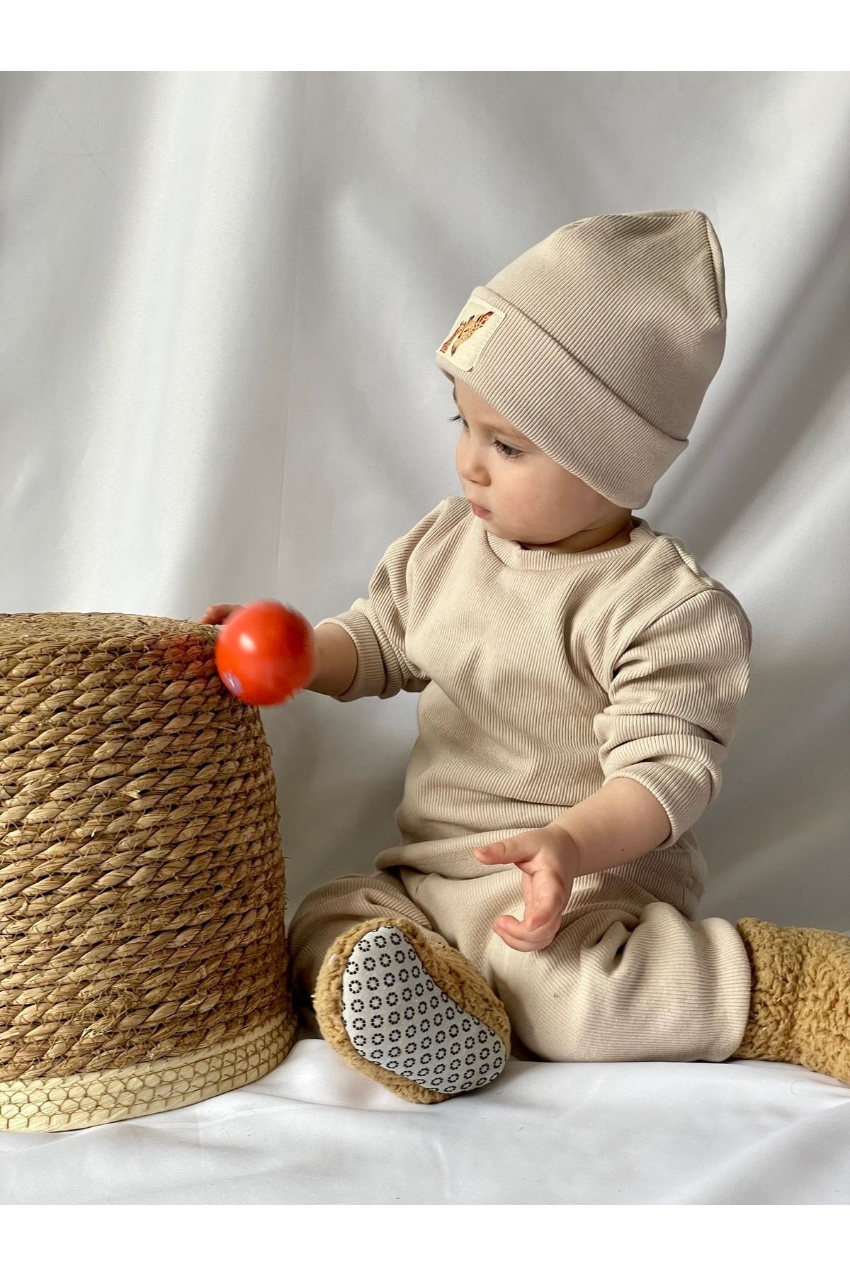 Pamuk Bereli 3lü Takım Bebek Ve Çocuk Bej