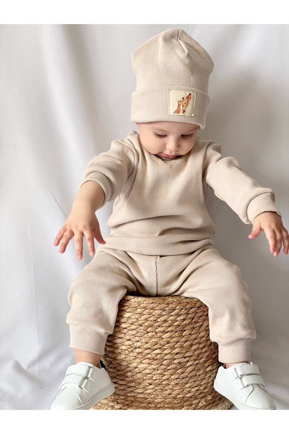 Pamuk Bereli 3lü Takım Bebek Ve Çocuk Bej
