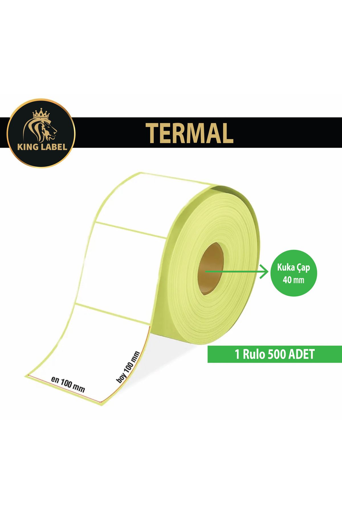 KİNG LABEL Etichetă Termică Cu Coduri De Bare 100x100 1 Rolă De 500 De Rulouri - One Size