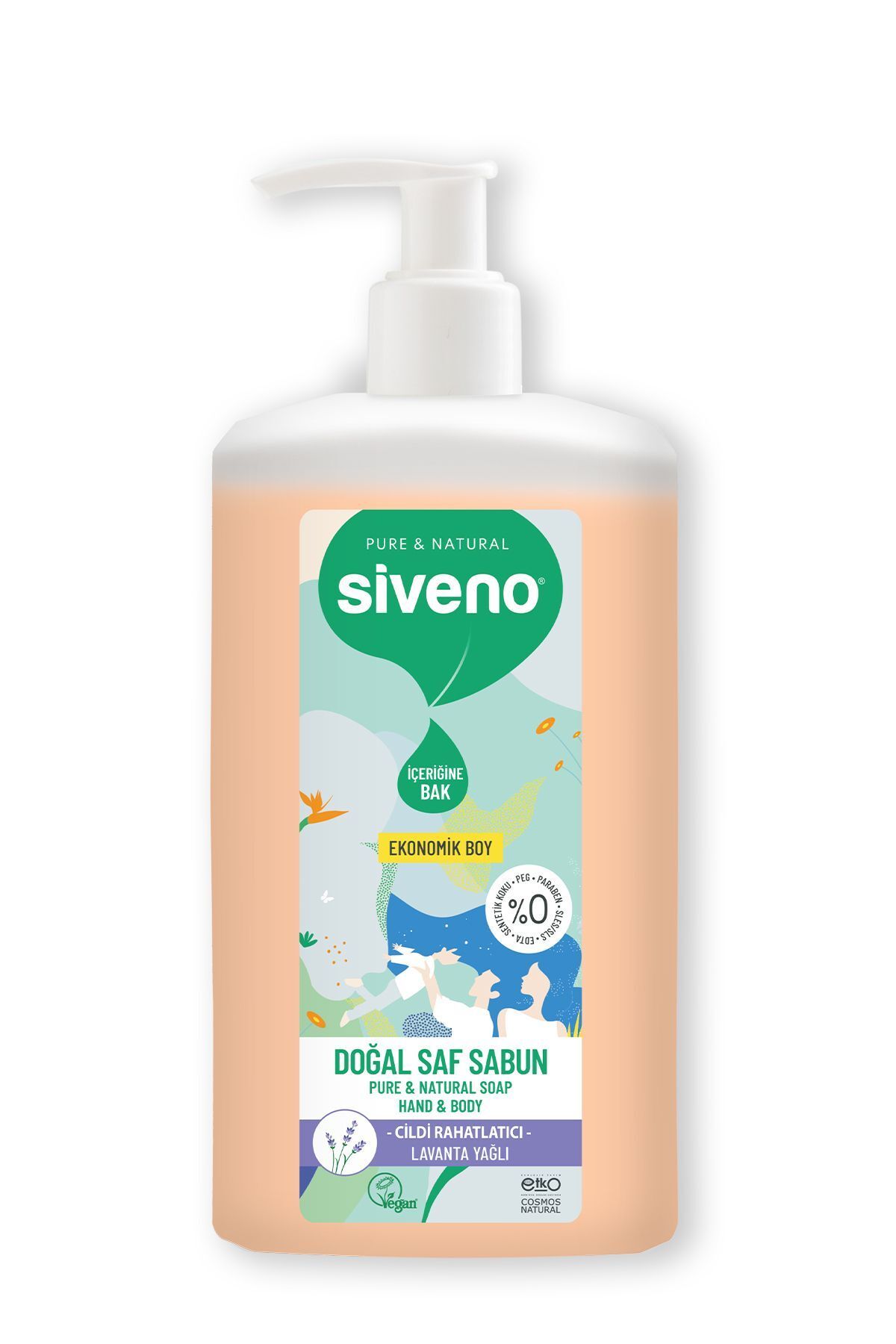 صابون 100% طبیعی مایع کاستیل با روغن اسطوخودوس مرطوب کننده و تصفیه کننده گیاهی گیاهی وگان 1000 میلی لیتری Siveno