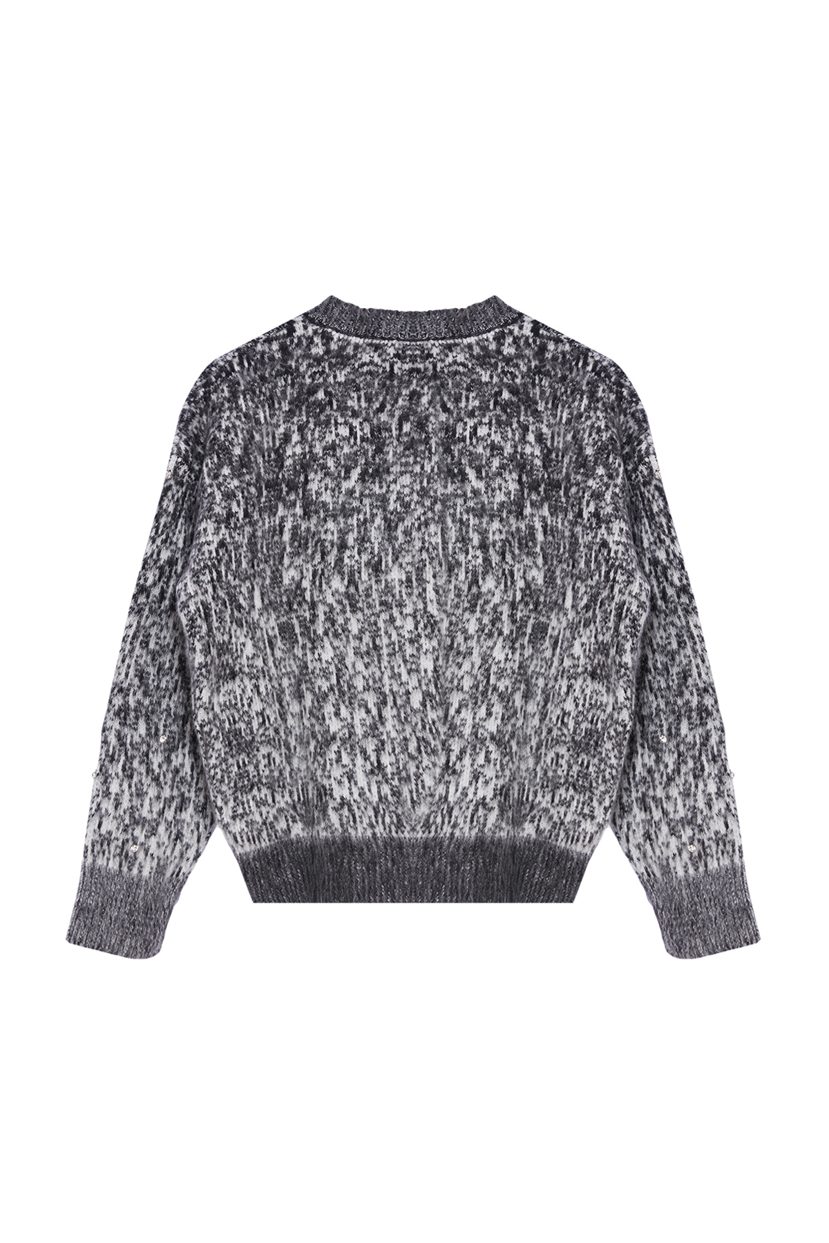 Trendyolmilla  Antrasit Düğme Detaylı Yumuşak Dokulu Desenli Ceket Görünümlü Triko Hırka TWOAW25HI00185 - Görsel 8