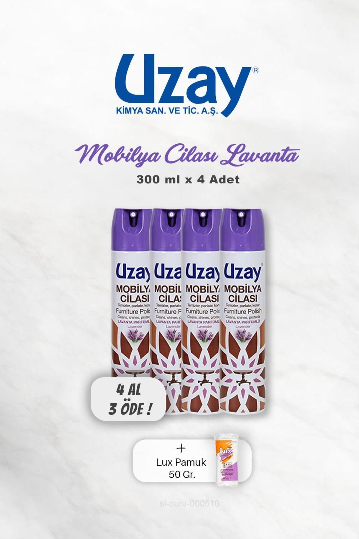 Uzay Mobilya Cilası Lavanta 300 ml 4 Al 3 Öde Ve Pamuk
