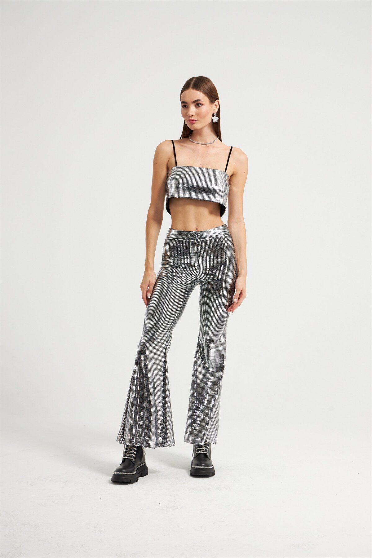 NOK İSTANBUL-Hanging Basic Mirrored Ball Black and Silver 3