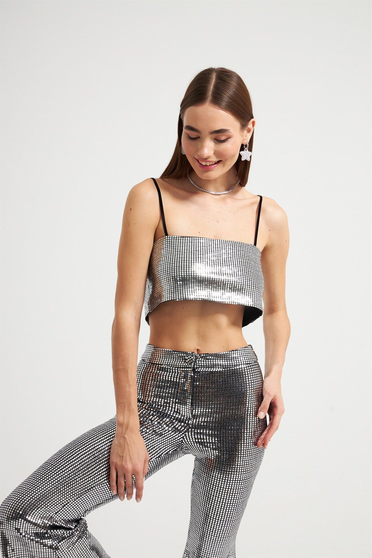 NOK İSTANBUL-Hanging Basic Mirrored Ball Black and Silver 7