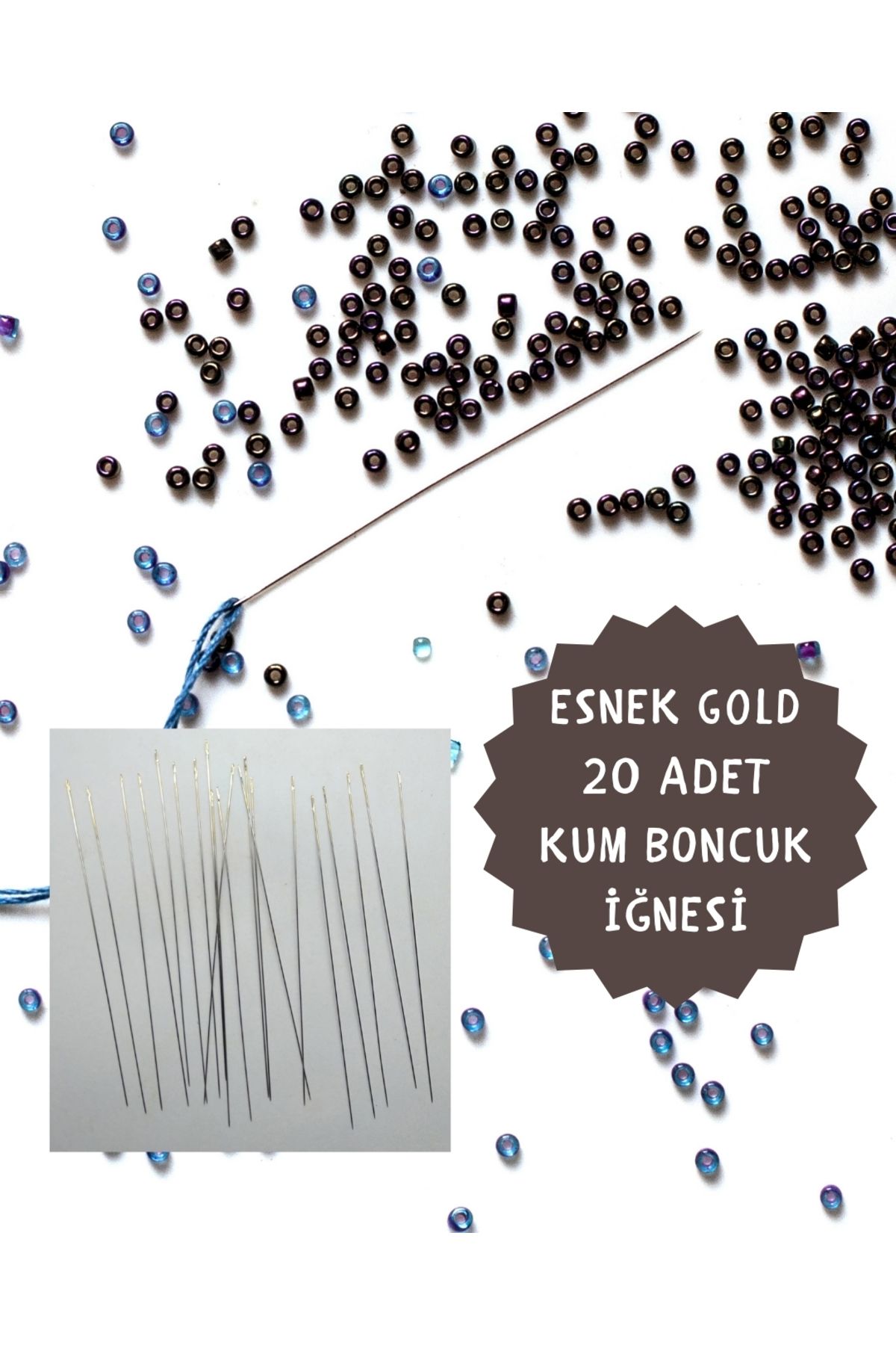 10 Cm 20 Adet Gold Kum Boncuk Iğnesi Miyuki Peyote , Tuğla Tekniği Ve Tezgah Için Esnek Yumuşak