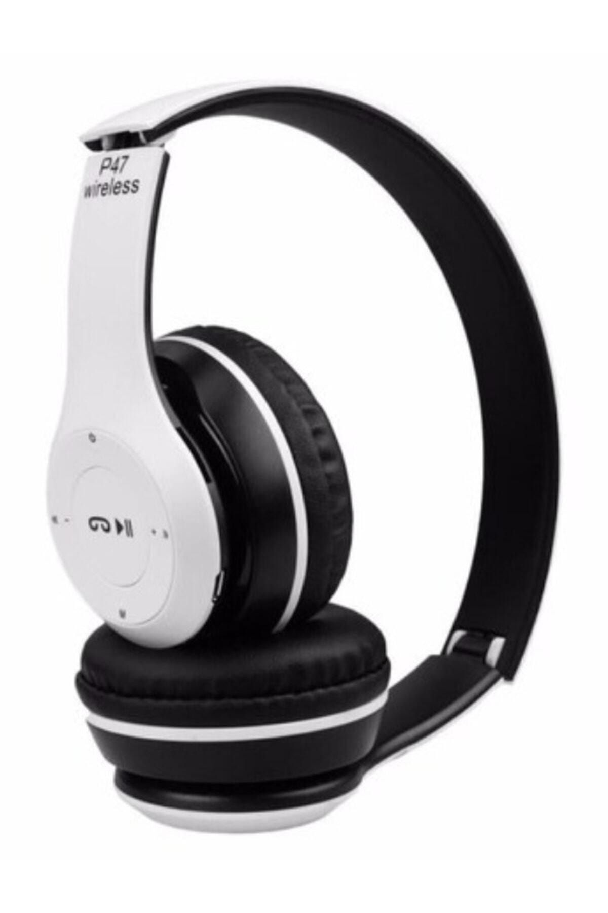 P47 Foldable Bluetooth Wireless Headset - White