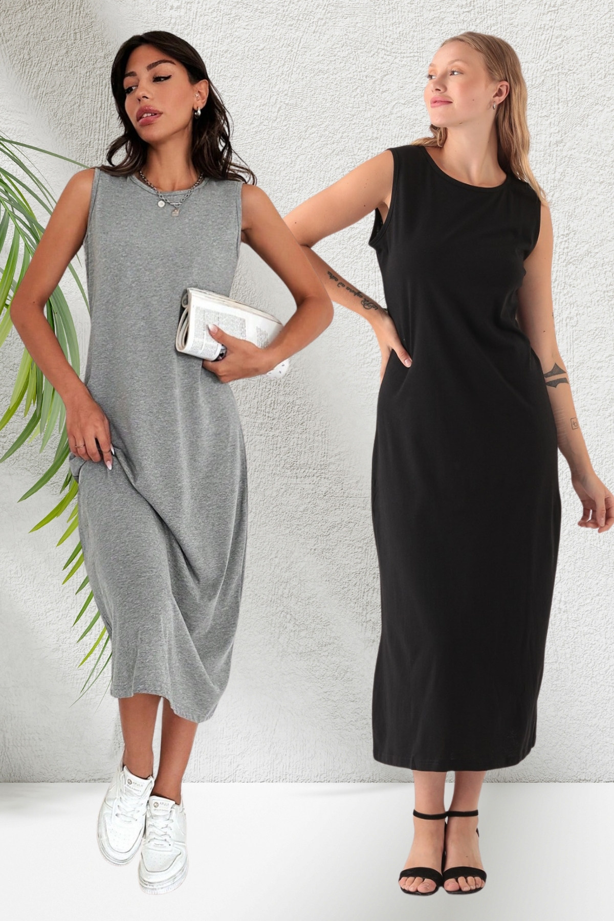 LİVE SPORT Kadın  120 Cm 2Li paket Kombinenzon İçlik Uzun Pamuklu  Elbise Astarı