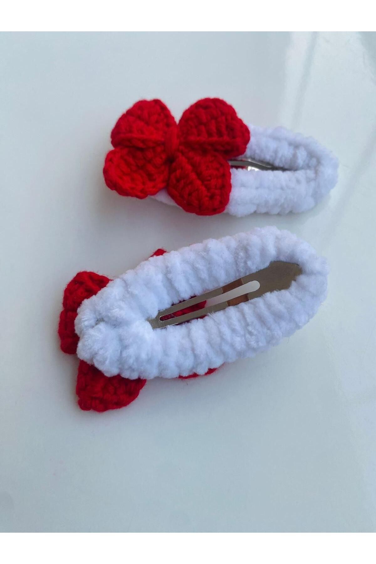Kadın Girişimciler Atölyesi-Red Bow Model - Set of 2 Handmade and Snap Buckle 2