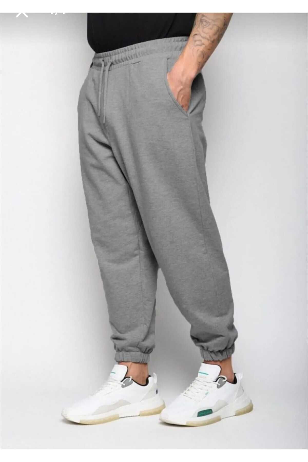 Unisex FÜME iki iplik Yüksek Bel Joggers