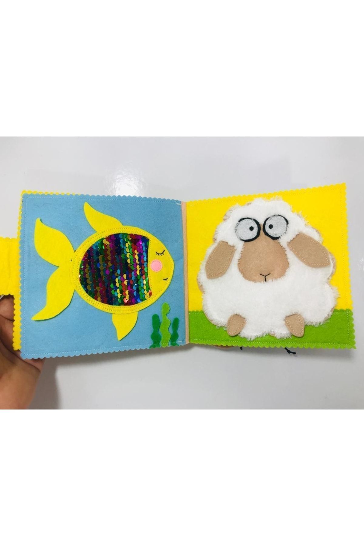 BEBİSBOOK 3-12 Ay Montessori Eğitici Bebek Aktivite Kitabı Kedi Kapak Tasarım Kırmızı fotoğrafı 3 (önizleme)