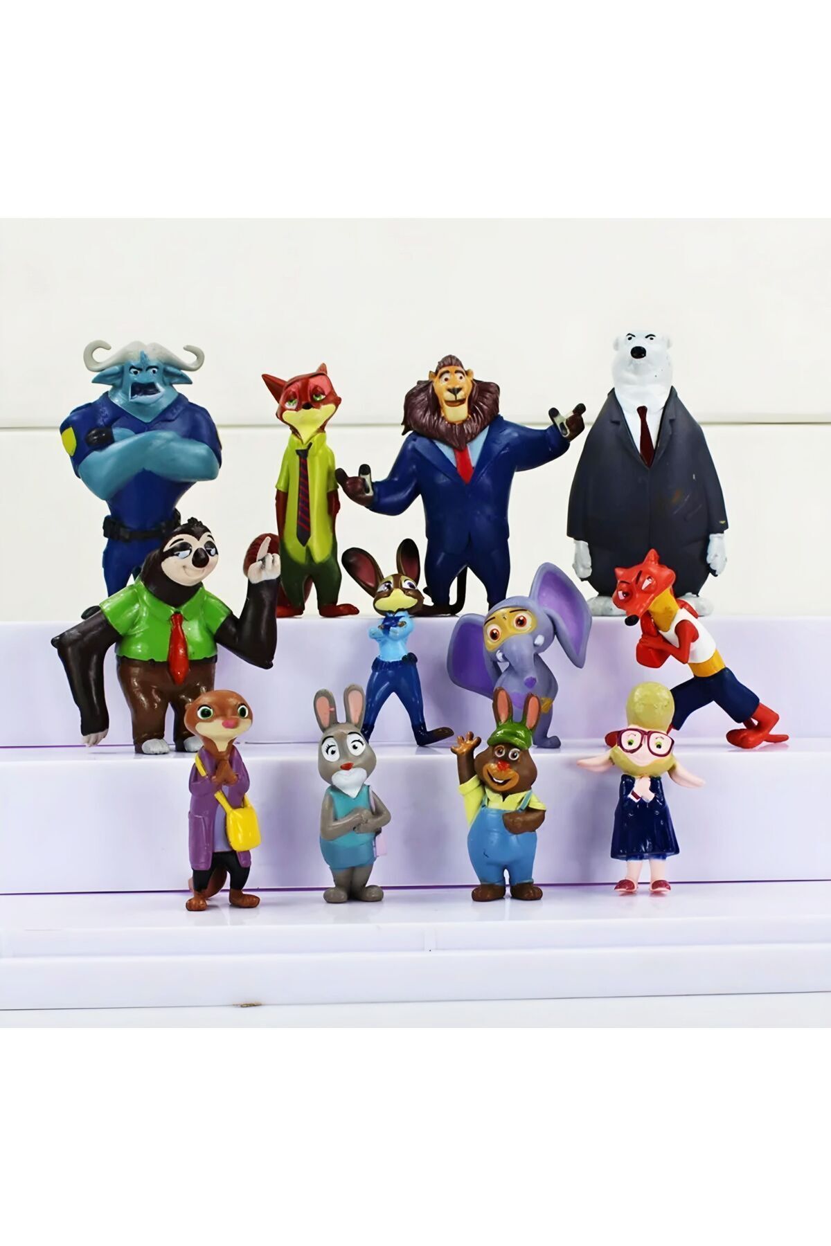 DEK-Zootropolis 12-Piece Movie Character Figures Set - Nick Wild, Judy Hopps, Bellwether, Amir Bogo 1