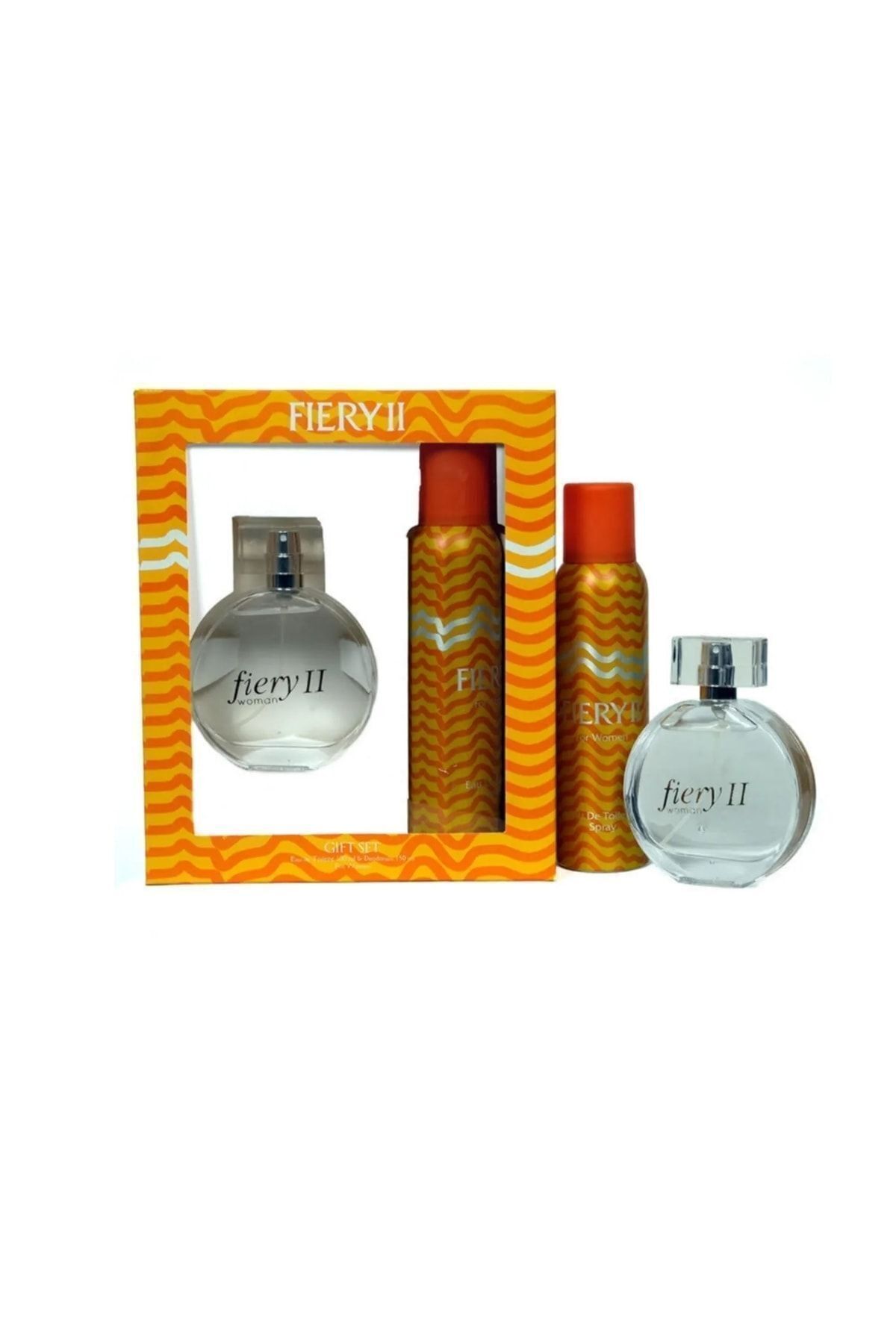 عطر Fiery 2 Woman 50 میلی لیتر + دئودورانت 150 میلی لیتری عطر مورد تقاضا Akat