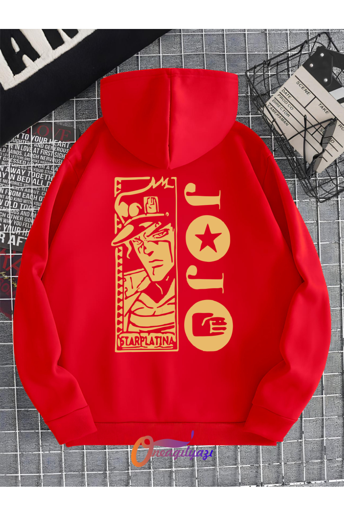 oneagılyazı Unisex Jojo Baskılı Oversize Kapüşönlü Sweatshirt