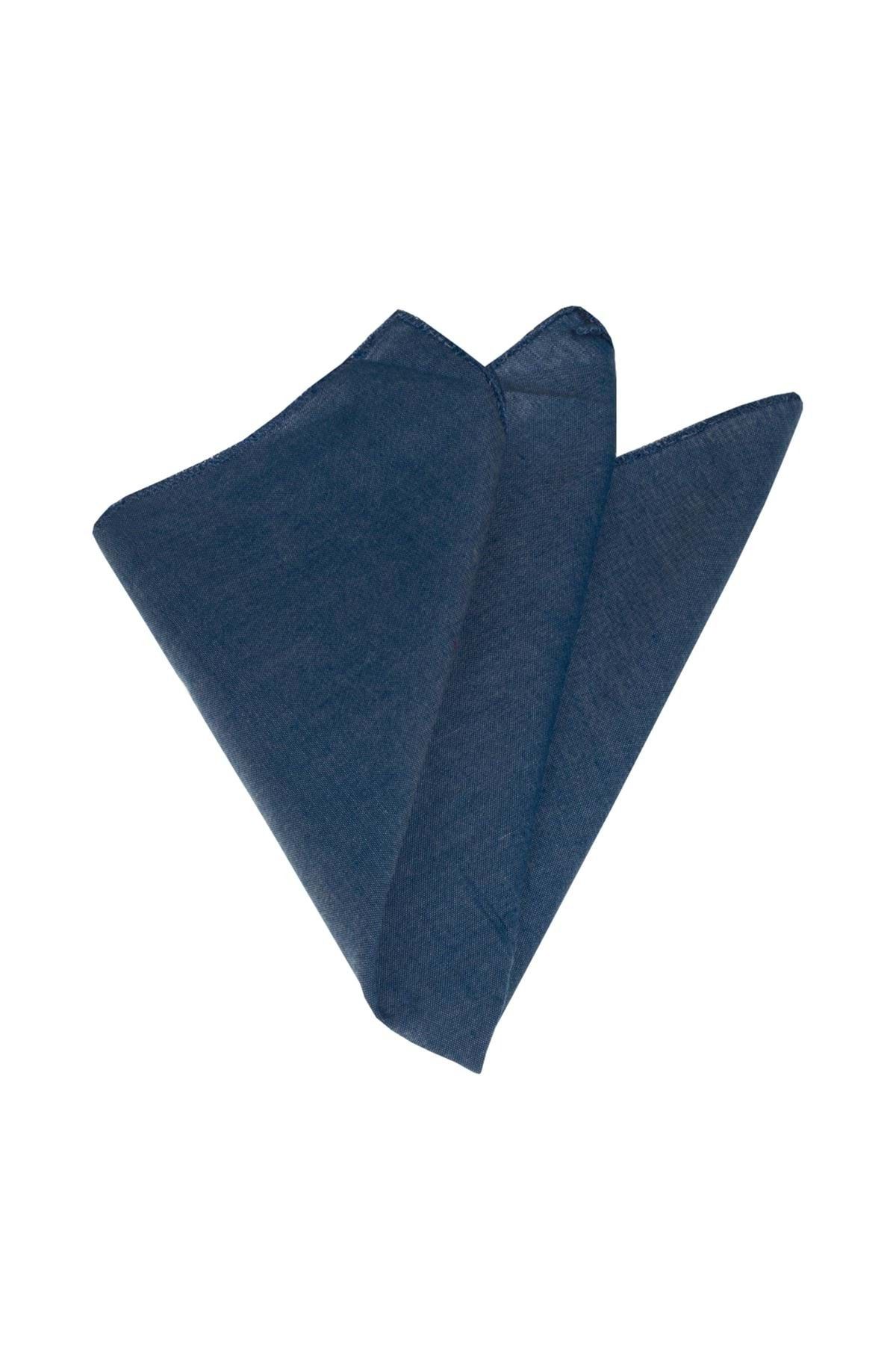 Exve Exclusive Batistă Cu Guler Simplu Din In Flamat Albastru Masculin - One Size