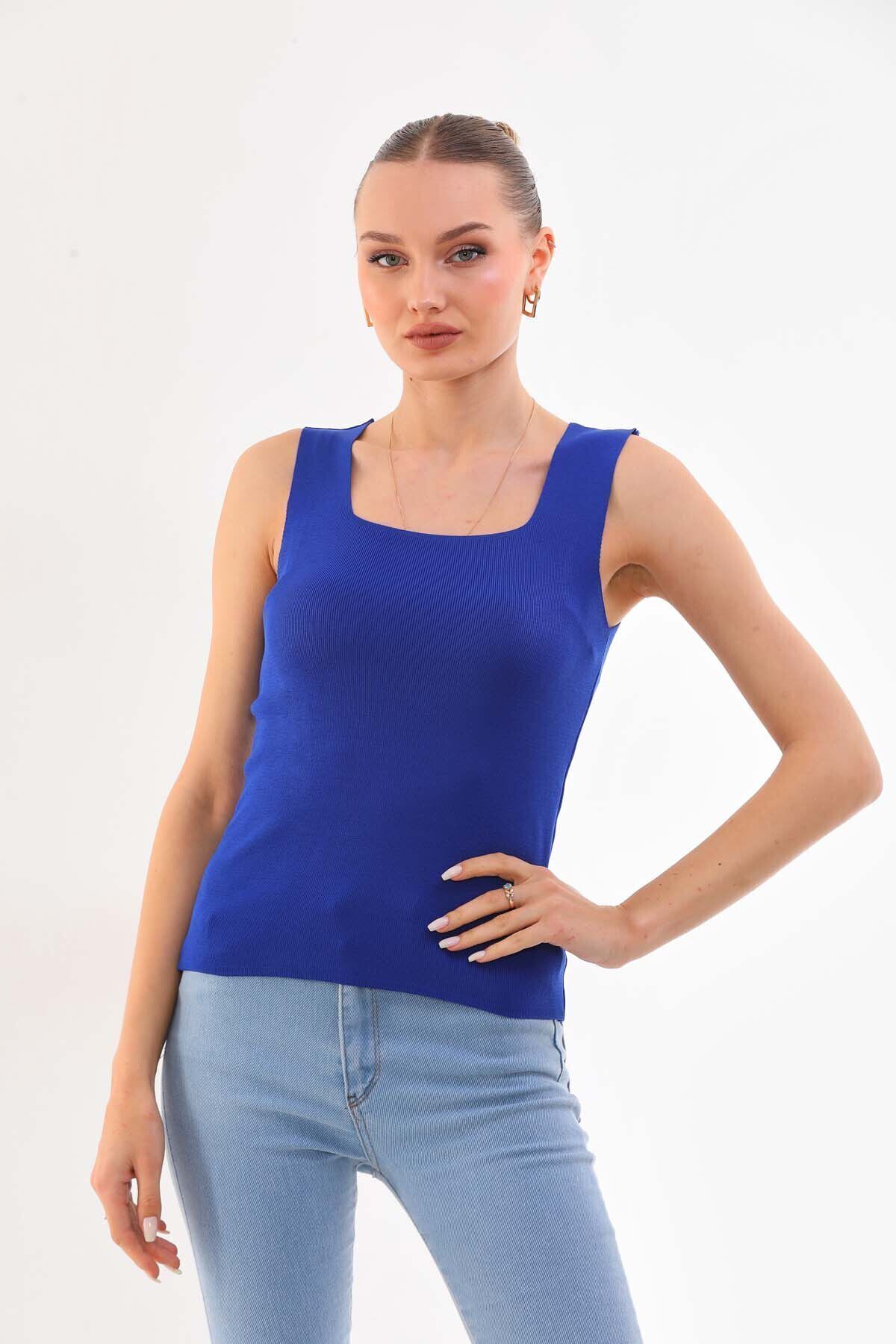 ZEREN MODA-Tank Top Thick Strap Tank Top Thin Summer Square Neck Knitwear 3