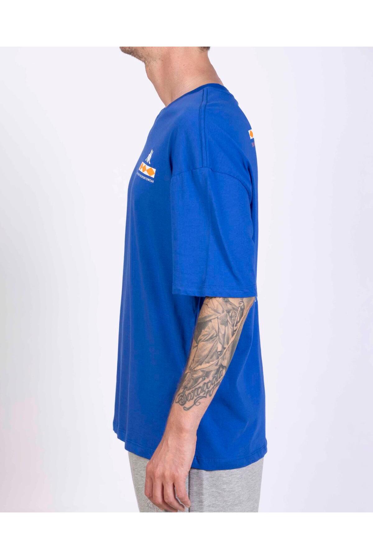 تیشرت Kappa اورجینال مردانه برند کاپا 37263JW Authentic Coledy Men's Blue Regular Fit T-Shirt - تصویر 3