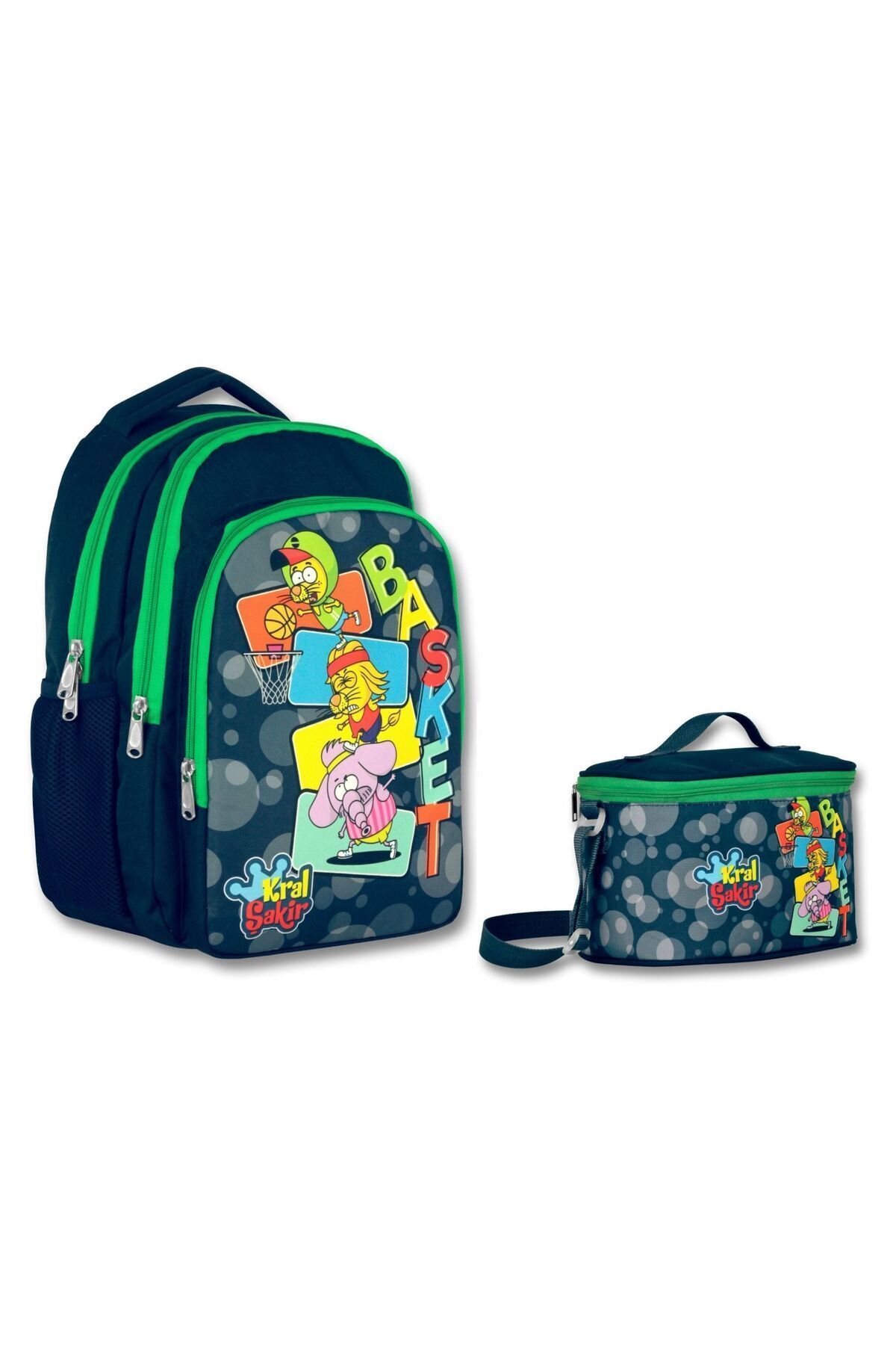 ÜMİT ÇANTA-Kral Şakir Basket - Primary School Backpack and Lunch Box Set 1