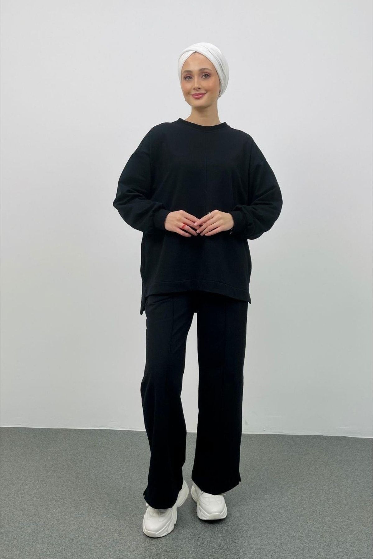 Basicpark-Stare Front Seam Oversize Black Bottom Top Set 5