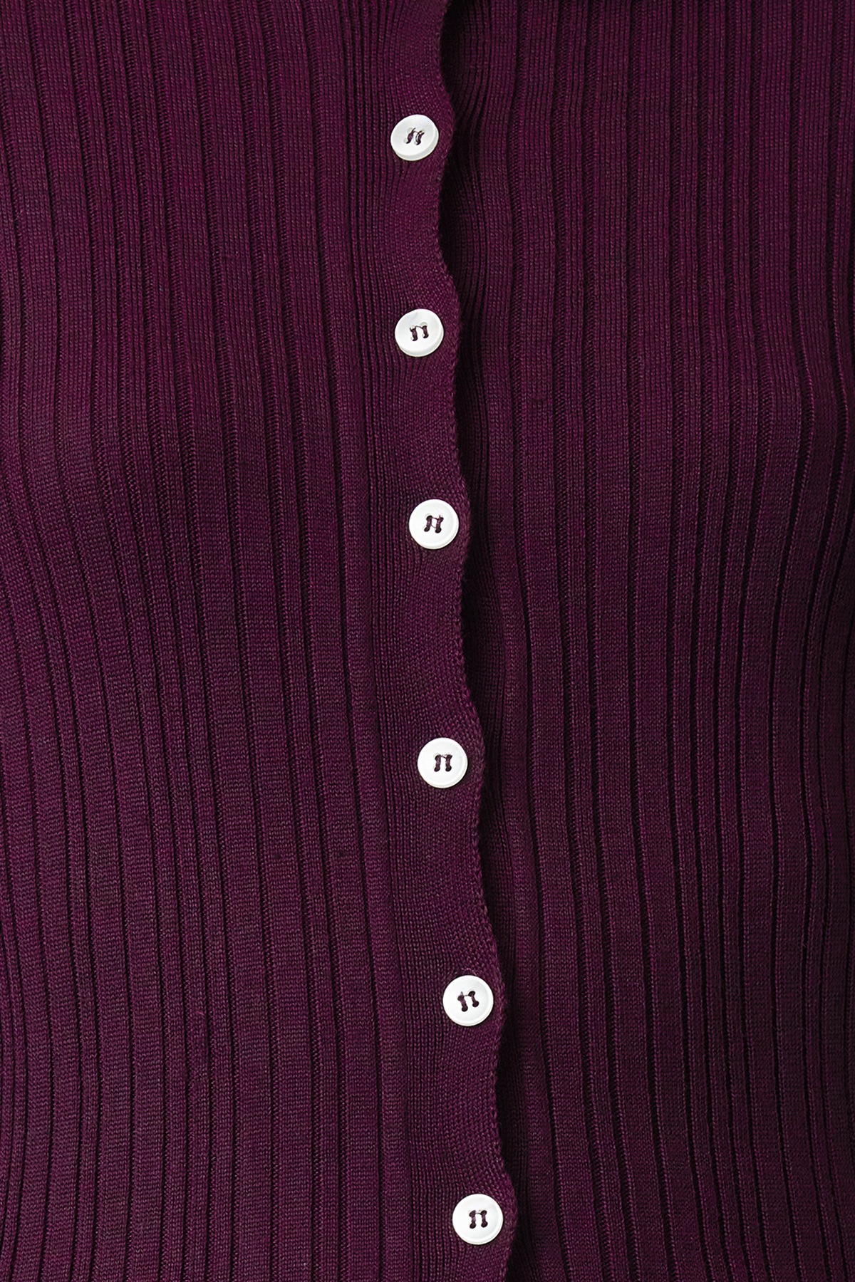 Trendyolmilla  Mürdüm Merserize Görünümlü Fitilli Polo Yaka Triko Body Hırka TWOAW20HI0070 - Görsel 3