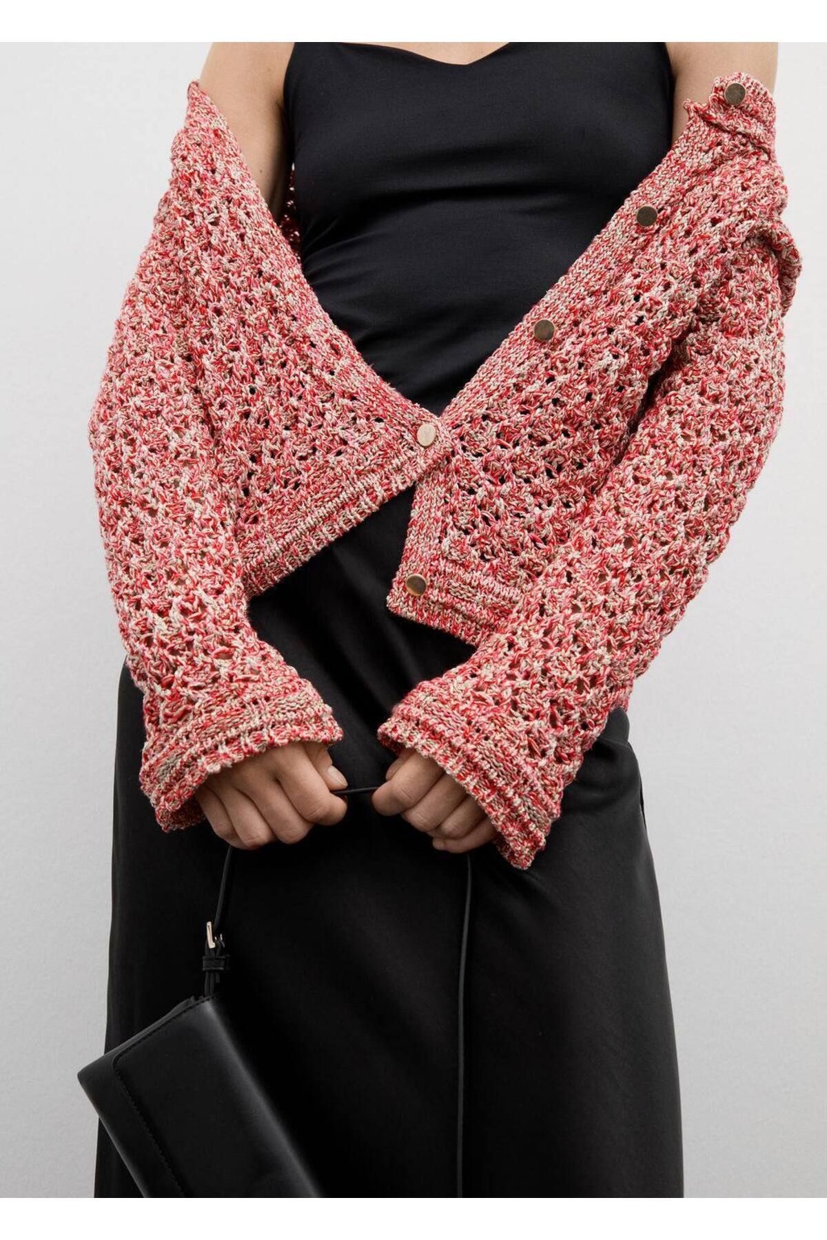 MANGO Woman-Lureks Openwork Knit Cardigan 7