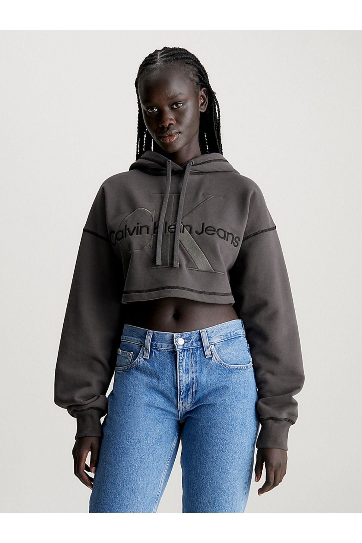 Calvin klein grey hoodie clearance