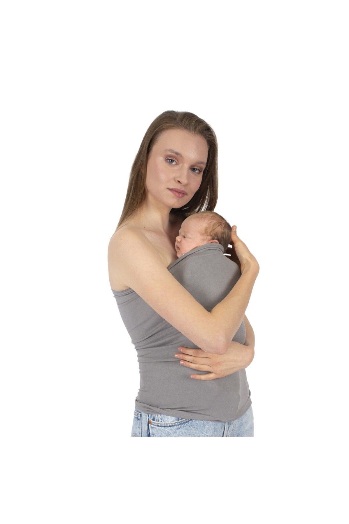 Sevi Bebe Gri Renkli Pembe Renkli Anne Sıcaklığı Sling fotoğrafı 2 (önizleme)