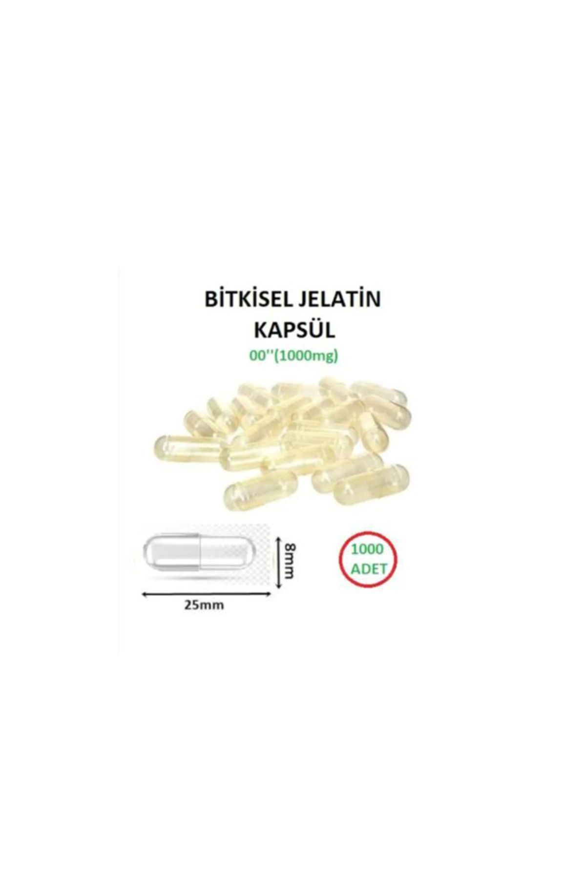 CAPSULE Büyük Boy Bitkisel 00 Helal Sertifika Şeffaf 1000 Adet Boş Kapsül 1000 Mg